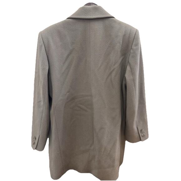 VTG Y2K Jones New York Oversized Wool Trench Coat Women’s L Long Tan 90s 00s - Picture 6 of 6